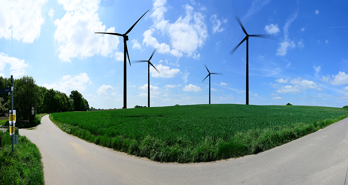 Visualisierung von möglichen Windrädern in Horbach