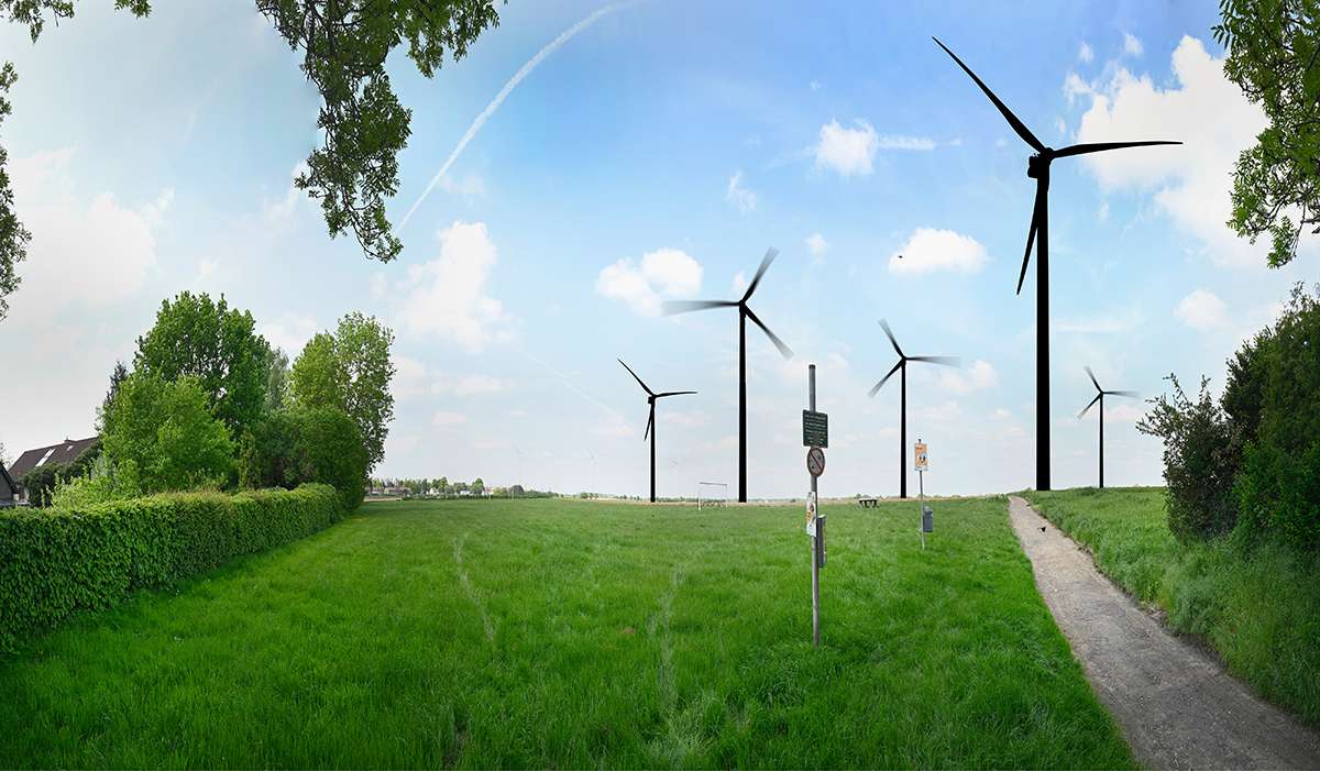 Visualisierung von möglichen Windrädern in Horbach