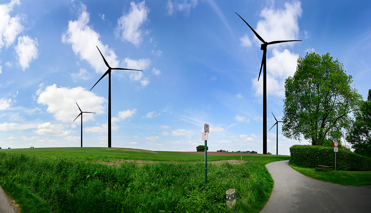 Visualisierung von möglichen Windrädern in Horbach
